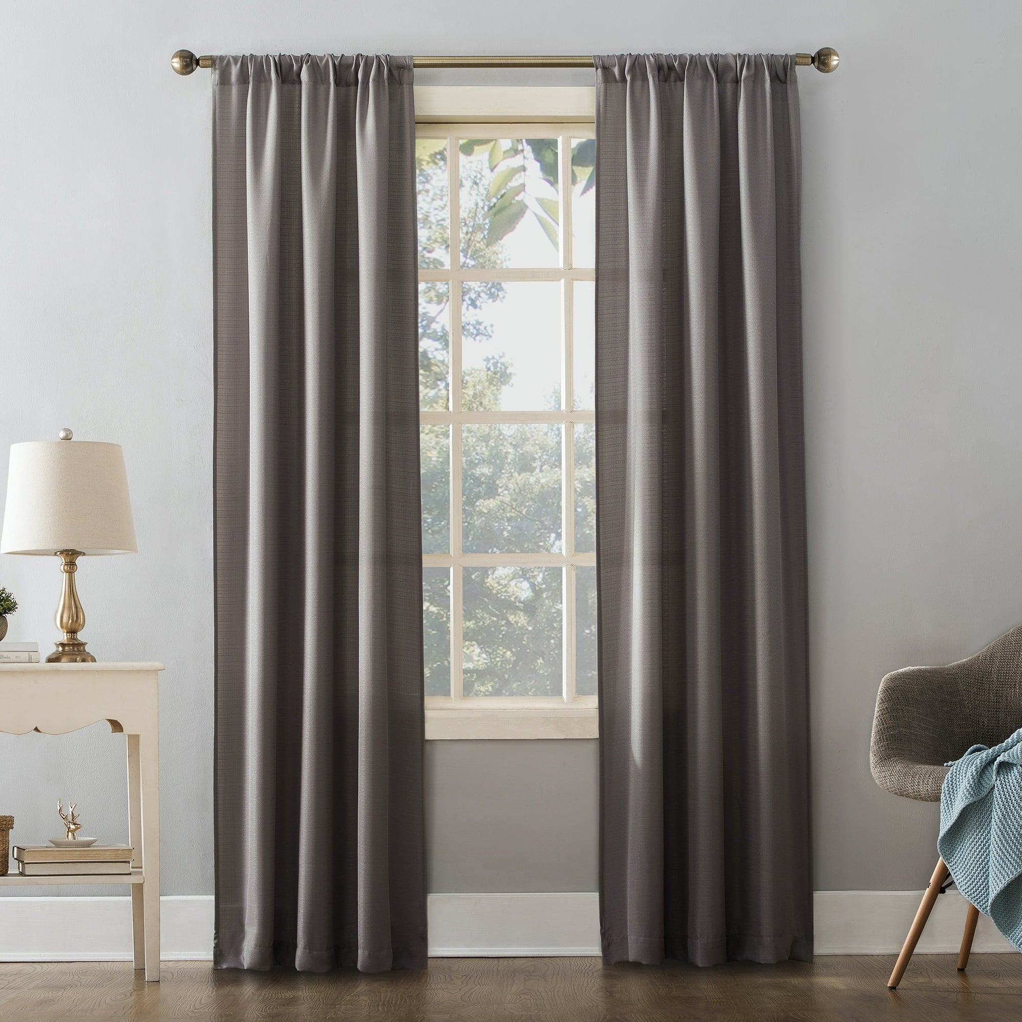 Textured Solid Rod Pocket Curtain Panel, 38 Textured Solid Rod Pocket Curtain Panel, 38